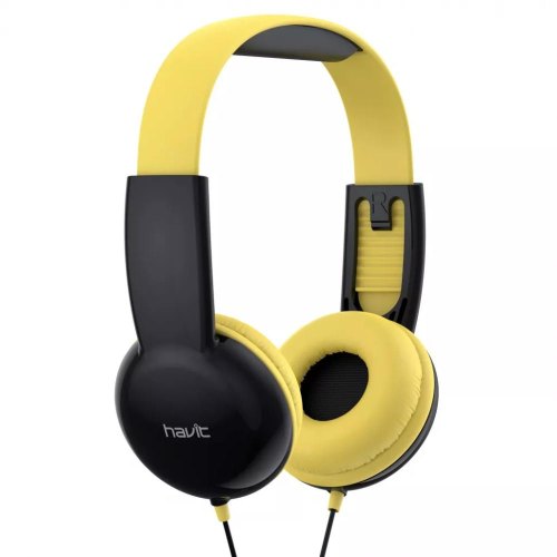 Навушники дротові Havit HV-H211d, Black/Yellow