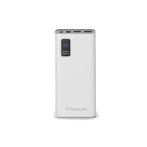 Зовнішній акумулятор Powerbank TITANUM TPB-727S-W, 20000mAh, 22.5W, White