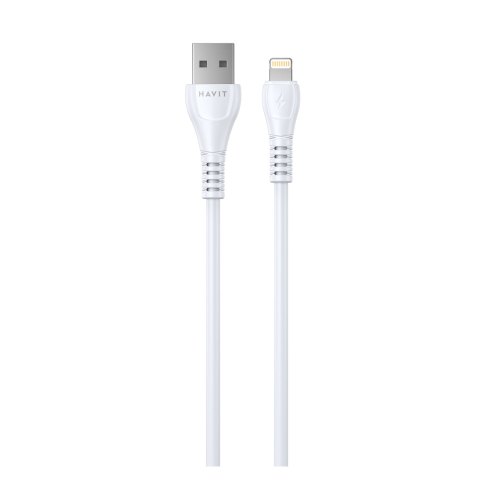 Кабель Havit HV-CB641C, USB Type-A to Lightning, 2.1A, 1м, White