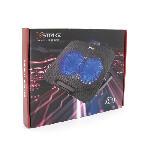 Підставка для ноутбука XSTRIKE XS-11, 10-17, 2x140mm, пластик/алюміній, 2xUSB 2.0