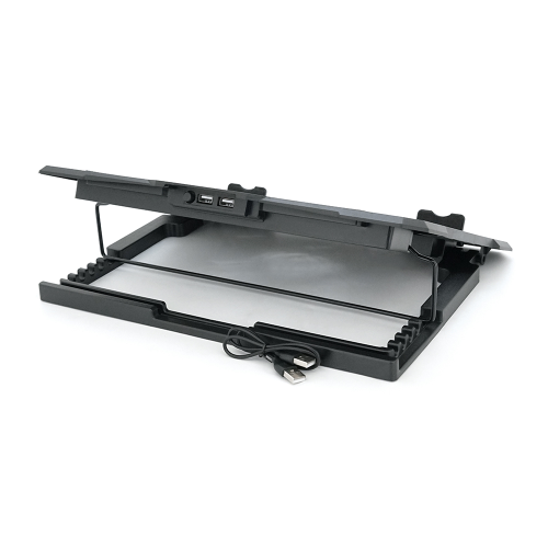 Підставка для ноутбука XSTRIKE XS-33, 10-17, 1x140mm, пластик/алюміній, 2xUSB 2.0