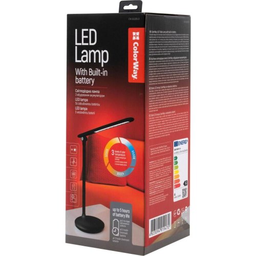 Настільна лампа LED ColorWay CW-DL02B-B, Black