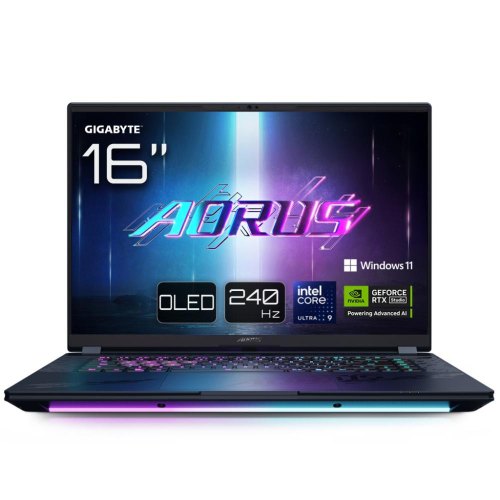 Ноутбук Gigabyte Aorus Master 16 BZH, 16 OLED/Intel Core Ultra 9 275HX/32GB/SSD 2TB/GeForce RTX 5090, 24GB/Win11P/Dark Tide (BZHC6UAE65SP)