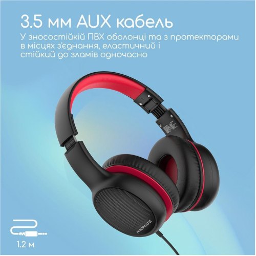 Навушники дротові Promate Simba Onyx