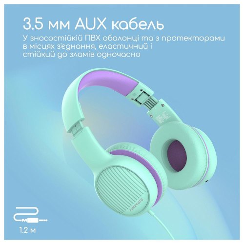 Навушники дротові Promate Simba Emerald