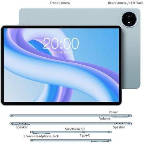 Планшет Teclast M50 Plus 10.1 6ГБ, 128ГБ, LTE, 7000мА•год, Android, блакитний