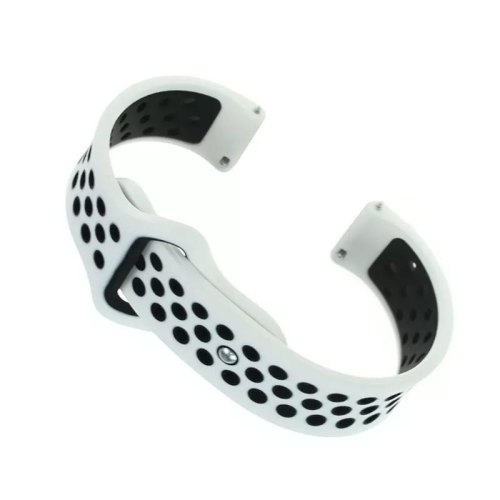 Ремінець для смартгодинника BeCover Nike Style, для Xiaomi Amazfit Bip/Bip Lite/Bip S Lite/GTR 42mm/GTS/TicWatch S2/TicWatch E, White/Black (705705)