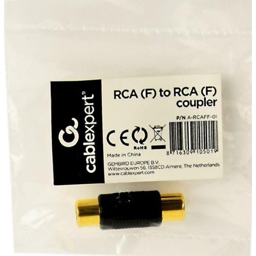 Перехідник Cablexpert, RCA (F) to RCA (F), Black (A-RCAFF-01)