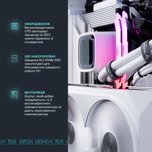 Персональний комп'ютер ASGARD, Intel Core i7-14700KF/32GB/HDD 1TB + SSD 2TB/GeForce RTX 4070 Ti Super, 16GB/Ubuntu/White (I147KF.32.H1S20.47TS.5187)