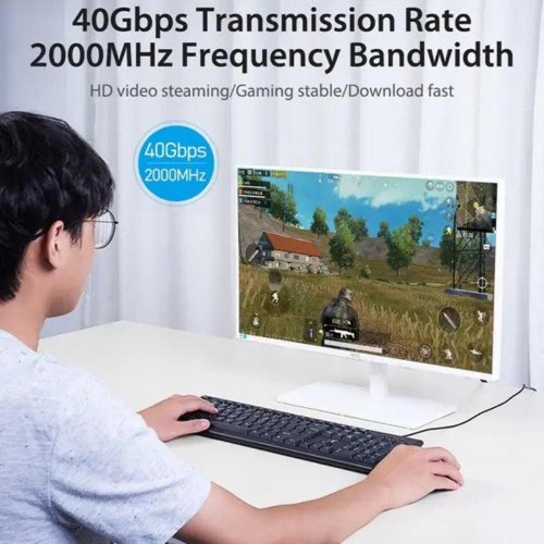 Патч-корд Vention, cat.8, SFTP, Ethernet, 1м, Black (IKABF)