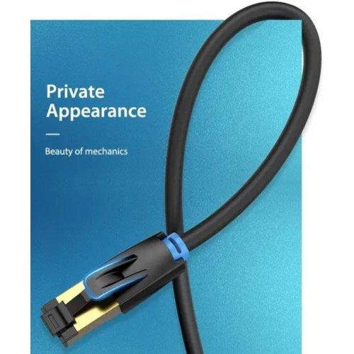 Патч-корд Vention, cat.8, SFTP, Ethernet, 0.5м, Black (IKABD)