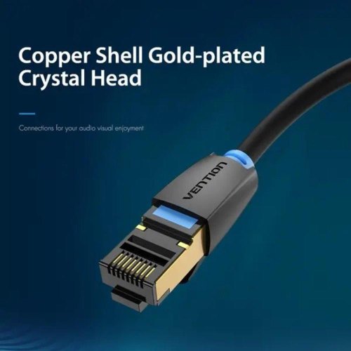Патч-корд Vention, cat.8, SFTP, Ethernet, 0.5м, Black (IKABD)