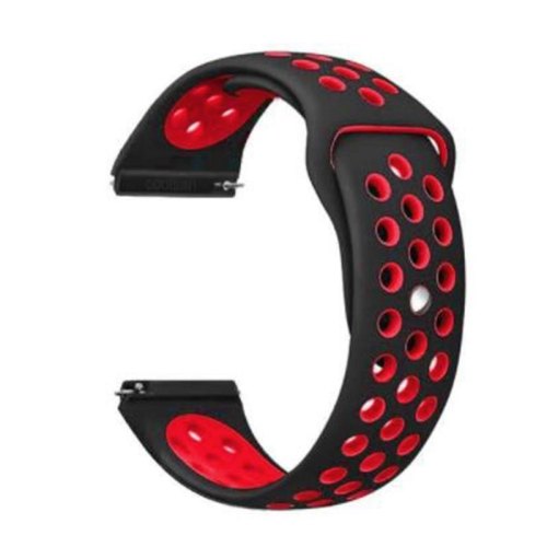 Ремінець для смартгодинника BeCover Vents Style, для Xiaomi iMi KW66/Mi Watch Color/Watch S1 Active/Haylou LS01/LS05, Black/Red (705803)