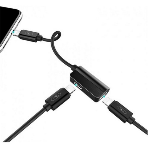 Перехідник SkyDolphin AU01, Lightning (M) to 2хLightning (F), Black (ADPT-00026)