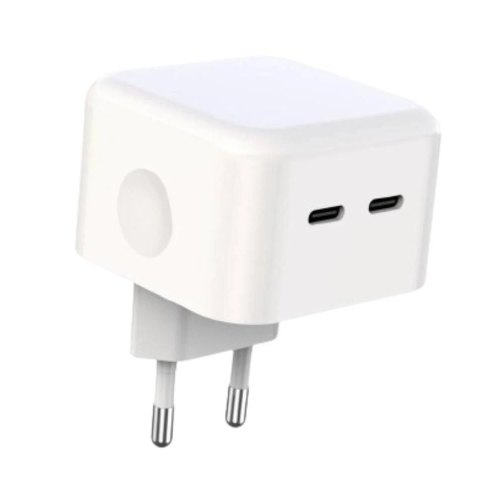 Мережевий зарядний пристрій XO L102, 2xUSB Type-C, 3A, QC 3.0, White