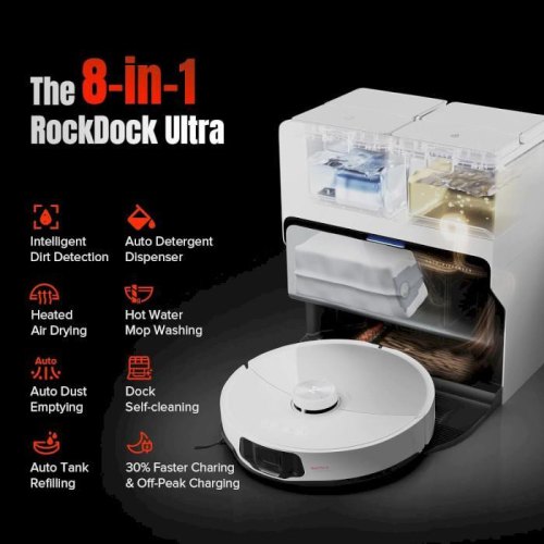 Робот-пилосос Roborock S8 MaxV Ultra, White (S8MVU02-00)