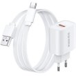 Мережевий зарядний пристрій Remax Kiddy Series, USB Type-A, 18W, 2.1А, кабель USB Type-A to USB Type-C, White (RP-U119)