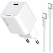 Мережевий зарядний пристрій ColorWay GaN Mini, USB Type-C, 35W PD, PPS, кабель USB Type-C to USB Type-C, White (CW-CHS056PDC-WT)