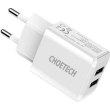 Мережевий зарядний пристрій Choetech, 2xUSB Type-A, 2A, White (C0030)