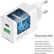 Мережевий зарядний пристрій ColorWay GaN Mini, USB Type-A/USB Type-C, 45W PD, PPS, QC 4.0, White (CW-CHS060PD-WT)