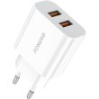 Мережевий зарядний пристрій Foneng EU45 Dual USB Charger, 2xUSB Type-A, 2.4A, кабель USB Type-A to USB Type-C, White (EU45-CH-TC)
