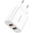 Мережевий зарядний пристрій Foneng EU45 Dual USB Charger, 2xUSB Type-A, 2.4A, кабель USB Type-A to USB Type-C, White (EU45-CH-TC)