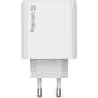 Мережевий зарядний пристрій ColorWay GaN Mini, 2xUSB Type-C, 50W PD, PPS, White (CW-CHS050PD-WT)