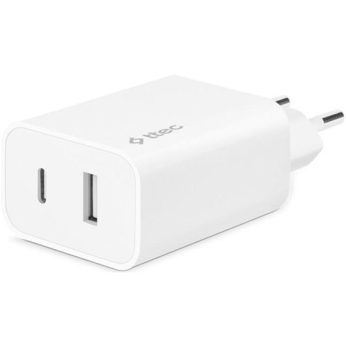 Мережевий зарядний пристрій Ttec SmartCharger Duo, USB Type-C/USB Type-A, PD, 32W, White (2SCS24B)