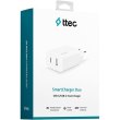 Мережевий зарядний пристрій Ttec SmartCharger Duo, USB Type-C/USB Type-A, PD, 32W, White (2SCS24B)