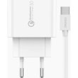 Мережевий зарядний пристрій Foneng EU46, USB Type-A, QC 3.0, 3A, кабель USB Type-A to USB Type-C, White (EU46-CH-TC)