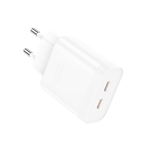 Мережевий зарядний пристрій XO L105, 2xUSB Type-С, 3А, PD, White (L105.white)