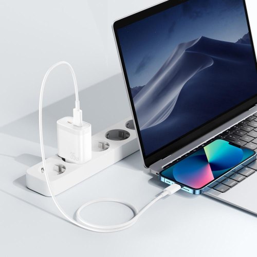 Мережевий зарядний пристрій XO L105, 2xUSB Type-С, 3А, PD, White (L105.white)