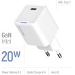 Мережевий зарядний пристрій ColorWay GaN Mini, USB Type-C, 20W PD, PPS, White (CW-CHS059PD-WT)