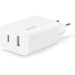 Мережевий зарядний пристрій Ttec SmartCharger Duo, USB Type-C/USB Type-A, 2.4А, 12W, White (2SCS25B)