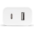 Мережевий зарядний пристрій Ttec SmartCharger Duo, USB Type-C/USB Type-A, 2.4А, 12W, White (2SCS25B)