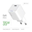 Мережевий зарядний пристрій ColorWay GaN Mini, USB Type-C, 35W PD, PPS, White (CW-CHS056PD-WT)