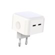 Мережевий зарядний пристрій XO L102, 2xUSB Type-C, 3A, QC 3.0, кабель Usb Type-C to Lightning White (XO-L102i-WH)