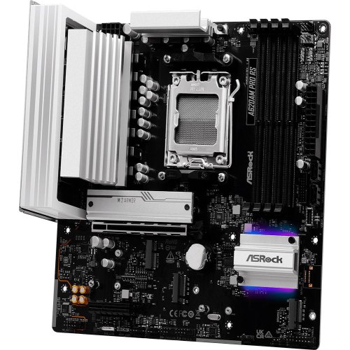 Mатеринська плата ASRock A620AM PRO RS, sAM5, AMD A620A, mATX, 4xDDR5, 3xM.2, DP/HDMI, 2.5GbE LAN