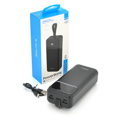 Зовнішній акумулятор Powerbank ACL PW-88, 30000mAh, USB Type-C/Micro USB, Black, Box