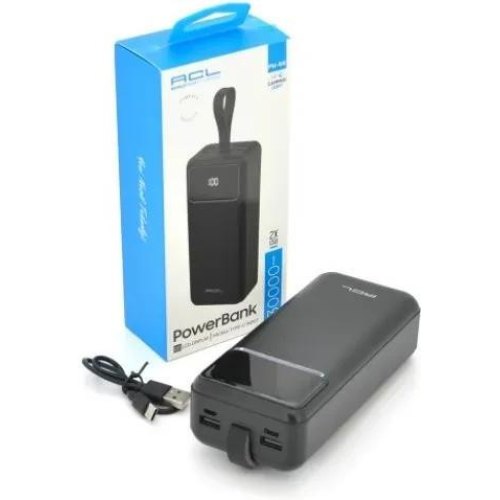 Зовнішній акумулятор Powerbank ACL PW-88, 30000mAh, USB Type-C/Micro USB, Black, Box