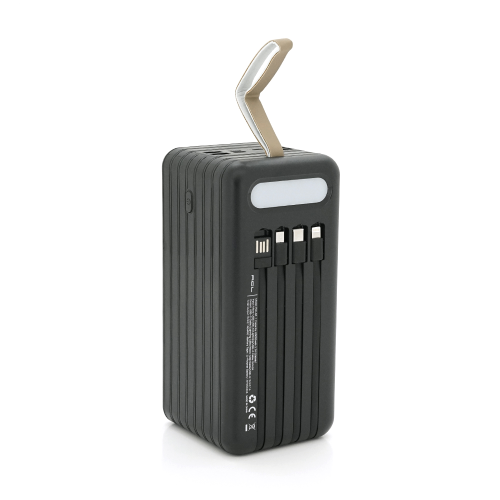 Зовнішній акумулятор Powerbank ACL PW-94, 80000mAh, 4xUSB Type-A, 4 кабелі (USB Type-A/Micro USB/USB Type-C/Lightning), Black, Box