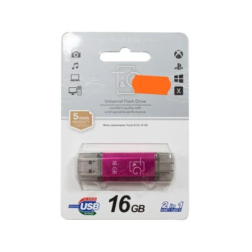 USB флеш T&G 009 Star Series, 16GB, USB Type-A/USB Type-C, Fuchsia (TG009TC-16GFC)