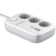 Мережевий фільтр ColorWay GaN3 Pro, 3 розетки, 2xUSB Type-A/2xUSB Type-C, PD 65W, 2м, White (CW-CHE34PDW)