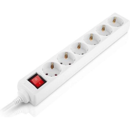 Мережевий фільтр REAL-EL RS-6 Protect M, 6 розеток, 5м, White (EL122300035)