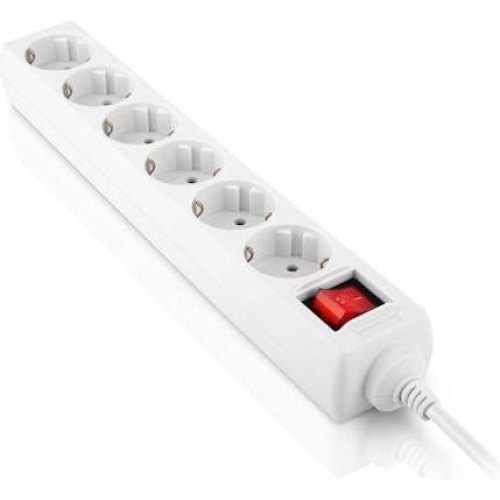 Мережевий фільтр REAL-EL RS-6 Protect M, 6 розеток, 5м, White (EL122300035)