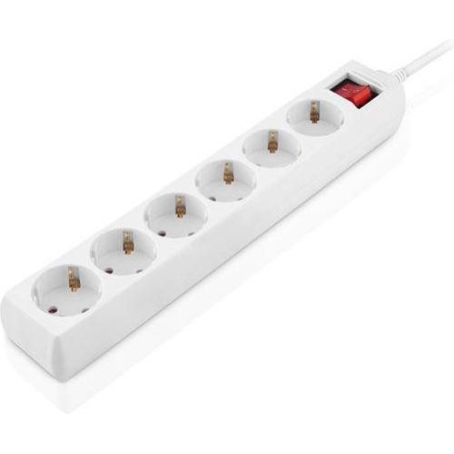 Мережевий фільтр REAL-EL RS-6 Protect M, 6 розеток, 5м, White (EL122300035)