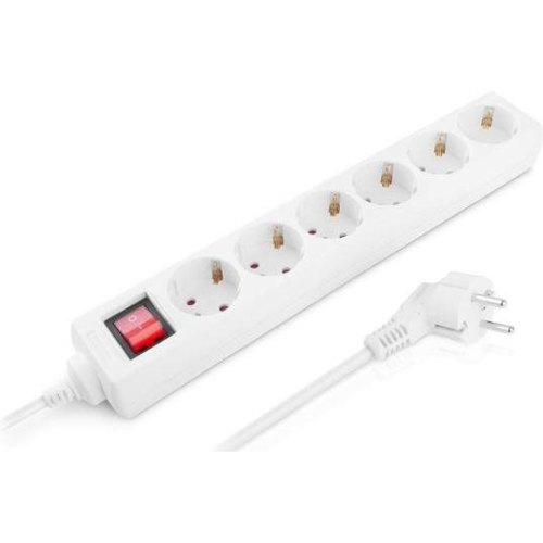 Мережевий фільтр REAL-EL RS-6 Protect M, 6 розеток, 5м, White (EL122300035)