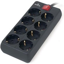 Мережевий фільтр REAL-EL RS-8 Protect, 8 розеток, 1.8м, Black (EL122300021)