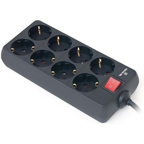 Мережевий фільтр REAL-EL RS-8 Protect, 8 розеток, 1.8м, Black (EL122300021)
