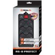 Мережевий фільтр REAL-EL RS-8 Protect, 8 розеток, 1.8м, Black (EL122300021)